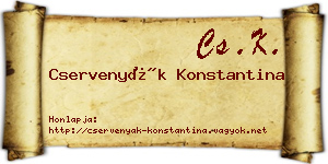 Cservenyák Konstantina névjegykártya
